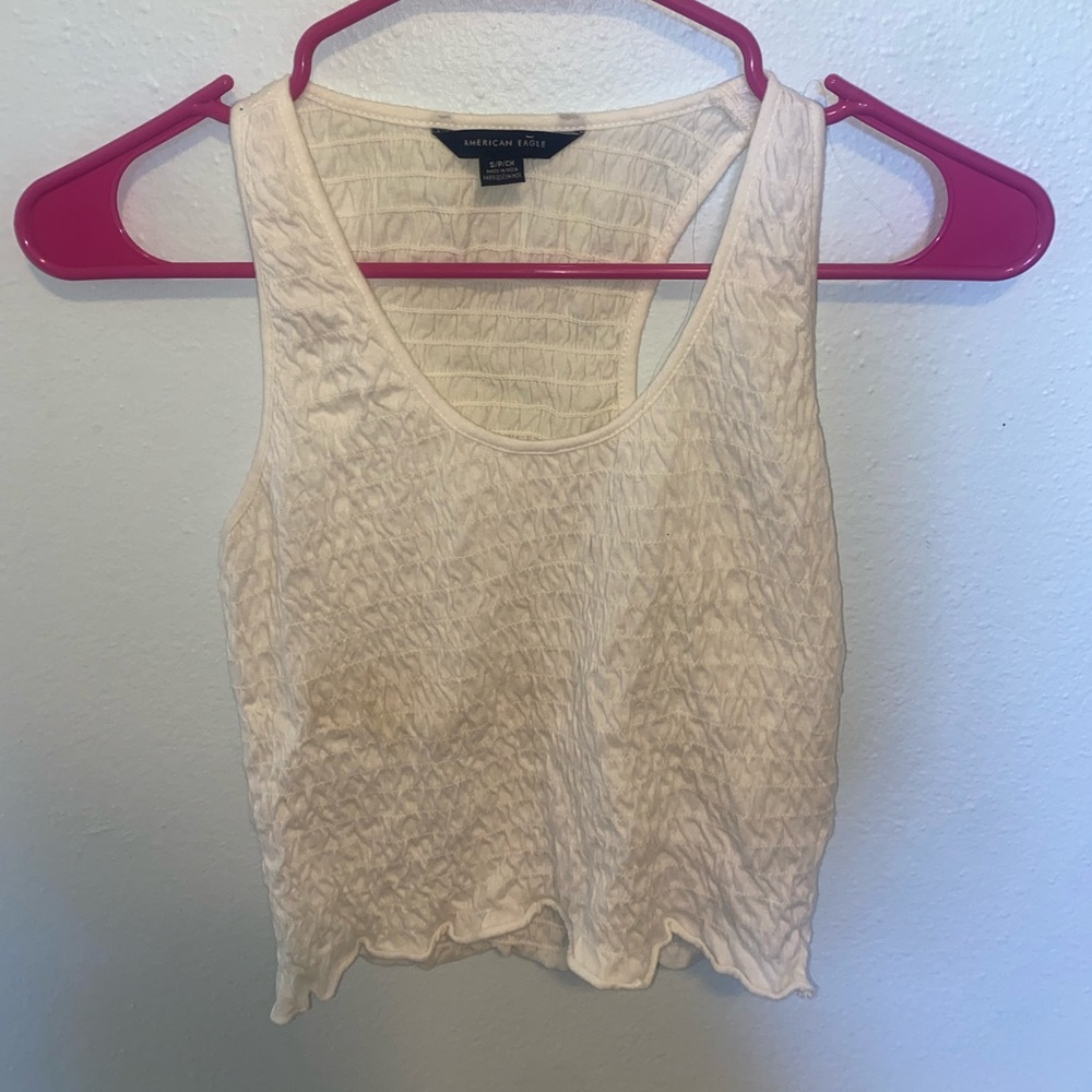White cropped tank top